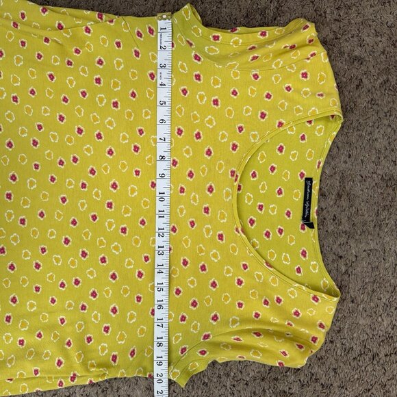 Gudrun Sjoden Floral Print Green/Pink Modal/Organic Cotton Short Sleeve Shirt M - Picture 9 of 10